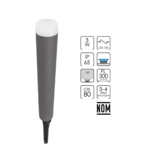 Estaca Faro 30 cm Para Jardín Exterior 3W, 3K Blanco Cálido - Wattko